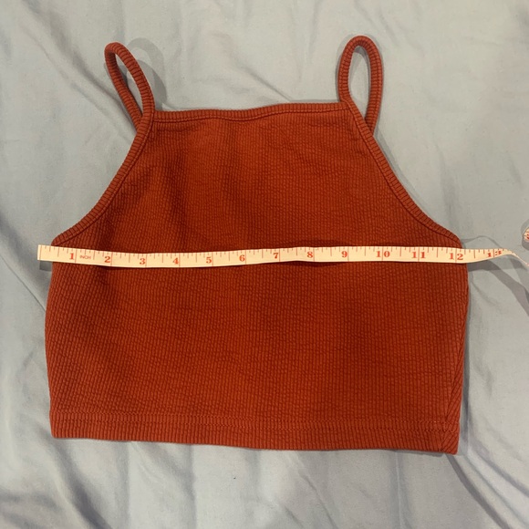 Topshop Terracotta Ribbed Knit Cropped Cami - Picture 7 of 8